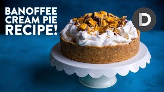 How to make BANOFFEE PIE Caramel Cream Banana Dessert [upl. by Brozak]