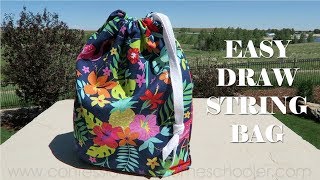 Ericas SUPER EASY DRAWSTRING BAG  Sewing Tutorial [upl. by Sinnelg75]