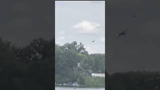 Jet crashes at Michigan air show pilot and crew member safely eject [upl. by Orran]