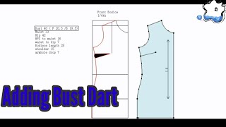 How to Add Bust Dart to a Bodice Pattern  DIY on the Paper [upl. by Ttam321]