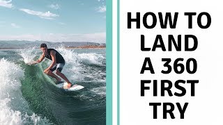 HOW TO LAND YOUR FIRST 360  Wakesurf Tutorial By Connor Burns Pro Wakesurfer [upl. by Sholom340]