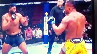 Curtis Blaydes KOed Jailton Almeida UFC299 [upl. by Arramahs]