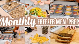 EASY MONTHLY FREEZER MEAL PREP RECIPES COOK WITH ME LARGE FAMILY MEALS WHATS FOR DINNER [upl. by Nylirej]