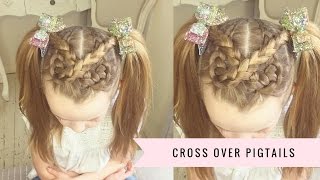 Cross Over Pigtails By SweetHearts Hair [upl. by Akenet]