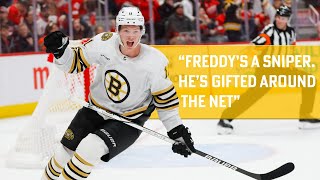 Bruins Trent Frederic Boasts MultiGoal Game Vs Red Wings  VA Hero of the Week [upl. by Ayotnom]