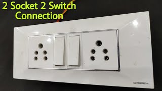 2 Switch 2 Socket Connection2 Socket 2 Switch Connection Electric board connection [upl. by Nogas]