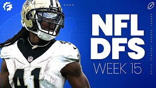 LIVE NFL DFS Picks amp Strategy for DraftKings amp FanDuel Week 15 [upl. by Wandy]