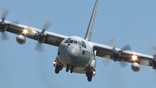 Lockheed C130H30 Hercules RNLAF G275 Touch and Go and landing at Nörvenich AirBase ETNN [upl. by Grayson593]