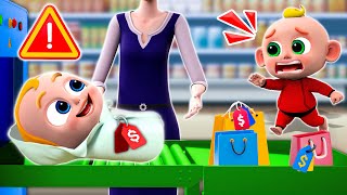 Baby Got Lost At Grocery Store 🛒  Grocery Store Song 👀  NEW✨ Nursery Rhymes For Kids [upl. by Ilka]