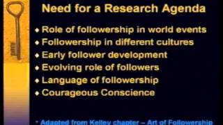 Ira Chaleff Tobias Center 4 Followership Research Agenda 2009 [upl. by Ahsinyd]