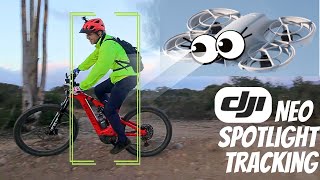 MTB with DJI Neo drone tracking test review of Spotlight mode Latest software update Fail [upl. by Uda]