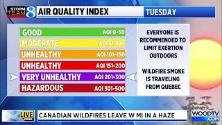 Canadian wildfires leave West Michigan in a haze [upl. by Gigi]