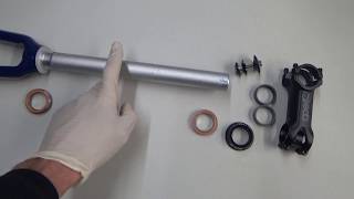 How To Cut An Aluminium Road Bike Fork Steerer Tube [upl. by Yebot]