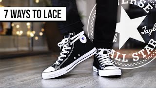 7 WAYS TO LACE CONVERSE CHUCK TAYLOR ALL STAR HIGH TOP  I AM RIO P [upl. by Sucirdor]