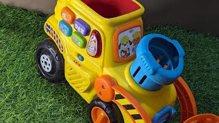 Vtech Pop and Drop Digger push yellow buildozer [upl. by Liddie]