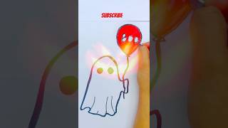 Ghost👻  Easy Drawing and coloring viral new howtodraw art youtubeshorts subscribe scary [upl. by Levin320]