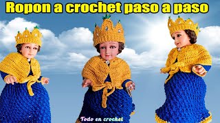 Nuevo patrón de Capa a crochet quotAjuar completo para Niño Diosquot [upl. by Hanzelin]