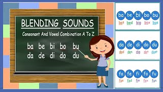 Consonant and Vowel Combination phonics blending learnwords lettersound learningvideos [upl. by Samtsirhc]