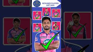 RR Retained Players List 2025  Retained Players List ipl rr sanjusamson squad ipl2025 shorts [upl. by Epilihp483]