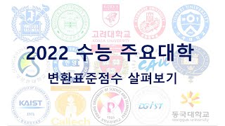 2022수능 변환표준점수 발표 고려대 연세대 성균관대 한양대 서강대 등 [upl. by Ttenaj]