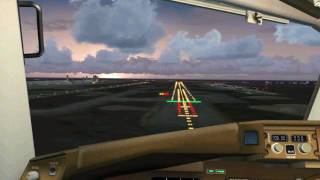 FS2004 Real Environment Xtreme REX Dubai Landing At Dusk [upl. by Adias257]