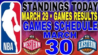 nba standings today March 29 2024  games results  games schedule March 30 2024 [upl. by Rothmuller]