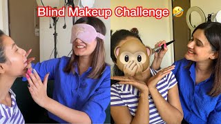 Pallak ne kiya Blind Makeup Challenge 🤣 Joker bana diya 🤡 [upl. by Brianne]