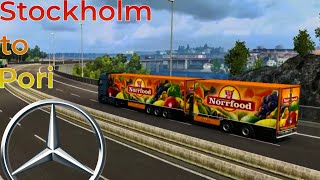 Delivering Fruits from Stockholm to Pori  Mercedes Benz Truck Driving  ETS2 Gameplay  Gamulator [upl. by Annailuj108]