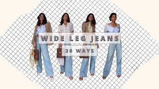 How to Style Wide Leg Jeans for Spring 2022  20 Ways to Wear Wide Leg Jeans [upl. by Jeanette651]