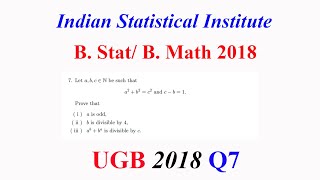 B StatB Math UGB 2018 Q7 If a2b2c2 amp bc1 prove ab ba is divisible by c [upl. by Latihs]