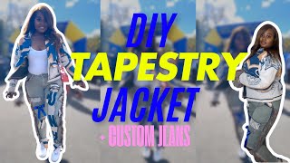 DIY Tapestry Blanket Jacket  Custom Jeans [upl. by Nancee]