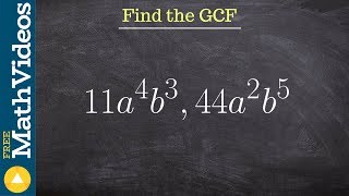 How to find the GCF between two monomials [upl. by Atirahc]