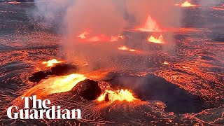 Hawaiis Kilauea volcano spectacularly erupts after threemonth slumber [upl. by Atalie51]