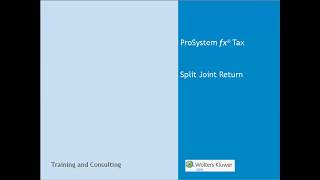 CCH® ProSystem fx®  Splitting a MFJ Tax Return [upl. by Annas142]