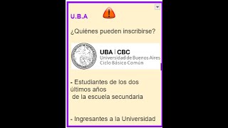 CBC UBA 2024 Fechas de inscripción [upl. by Ydieh]