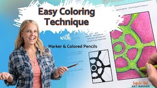 How to Layer Marker and Colored Pencil  Layering Techniques High School Art Lesson [upl. by Kiker]