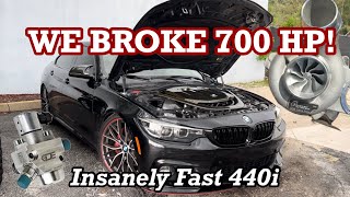 INSANE 700 BHP UPGRADED TURBO BMW 440i  B58 POWER  DYNO DAY4 [upl. by Elleneg]