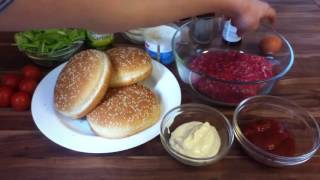 Hamburger selber machen lecker Burger Rezept typisch amerikanische Burger machen [upl. by Matuag]