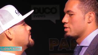 FACE OFF Andy Ruiz vs Joseph Parker  Press Conference at Britomart Auckland [upl. by Idnahr]