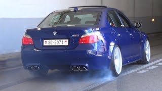 BMW M5 E60 with Eisenmann Race Exhaust  LOUD V10 Sound amp Burnouts [upl. by Licha]