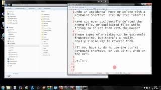 Undo an Accidental Move or Delete With a Keyboard Shortcut Step By Step Tutorial [upl. by Salema500]