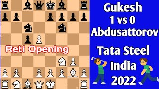 Gukesh vs Abdulsattorov  Tata Steel India 2022 chess [upl. by Ewald409]