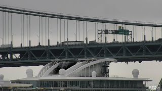 OASIS OF THE SEAS clearing the VerrazanoNarrows Bridge with her new Retractable Funnel8182021 [upl. by Malanie]