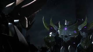 Transformers Prime Best Fight Scene Predaking Vs Unicron amp Megatron On Cybertron In Hindi [upl. by Blithe]