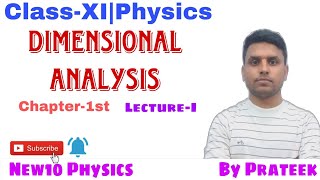 Dimensional analysis class 11th Chapter 1st by Prateek upadhyay [upl. by Irpac]