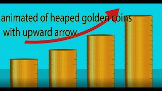 Animated Gold Coins amp Upward Arrow MoneyMaking Growth Graph [upl. by Dnanidref]