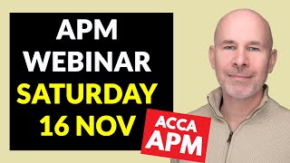 Join my webinar and ACE ACCA APM [upl. by Ladnor311]