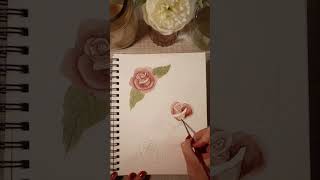 Painting with me 🌹 floralpainting watercolorpainting flowers [upl. by Story]