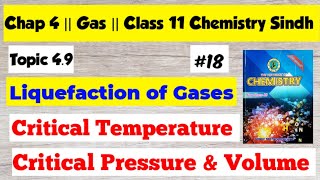 Liquefaction of Gases  Critical Temperature Pressure amp Volume  Chap 4 Gases  Class 11 Chemist [upl. by Elisha]