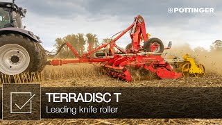 Trailed TERRADISC compact disc harrow with knife roller  PÖTTINGER [upl. by Ahsonek461]